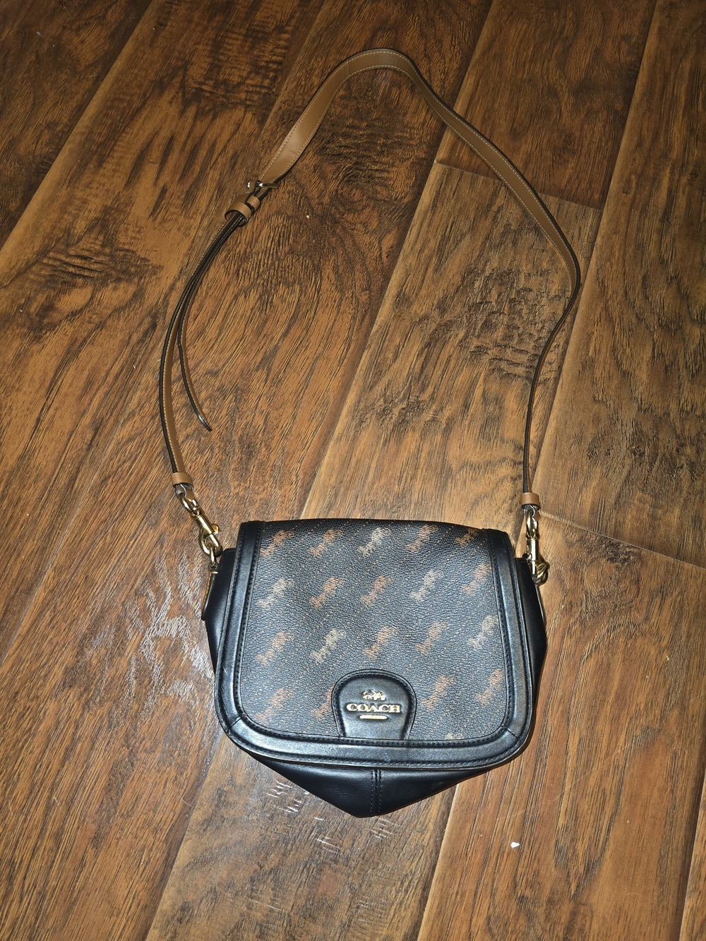 Coach Brown & Black Signature Crossbody Bag